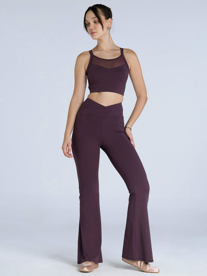 Wine Tall Hourglass Flared Leggings