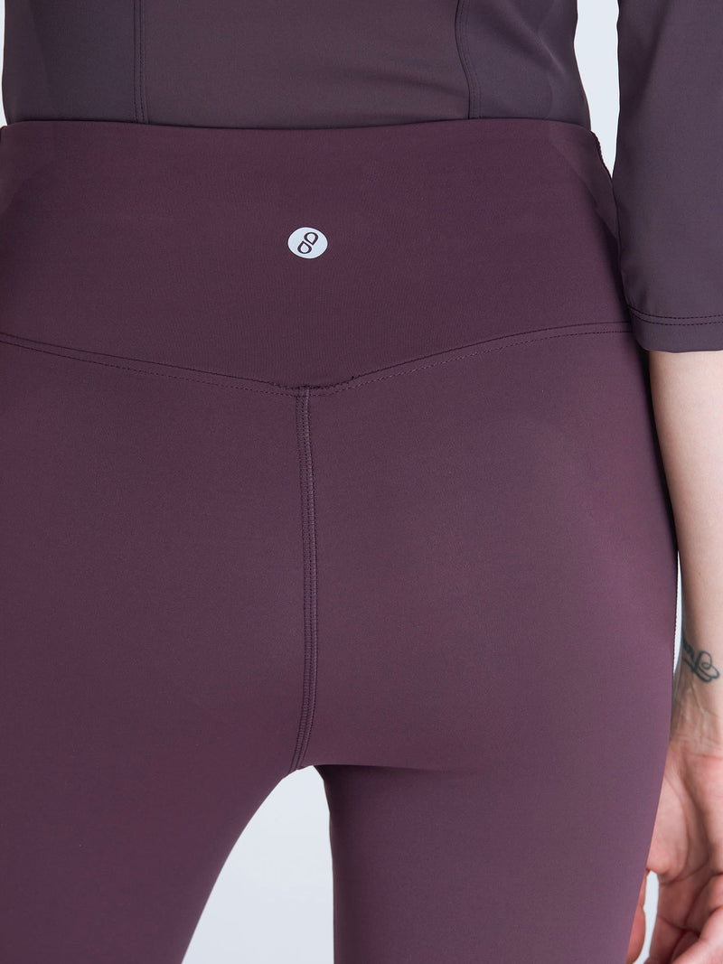 Wine Extra Tall Hourglass Flared Leggings