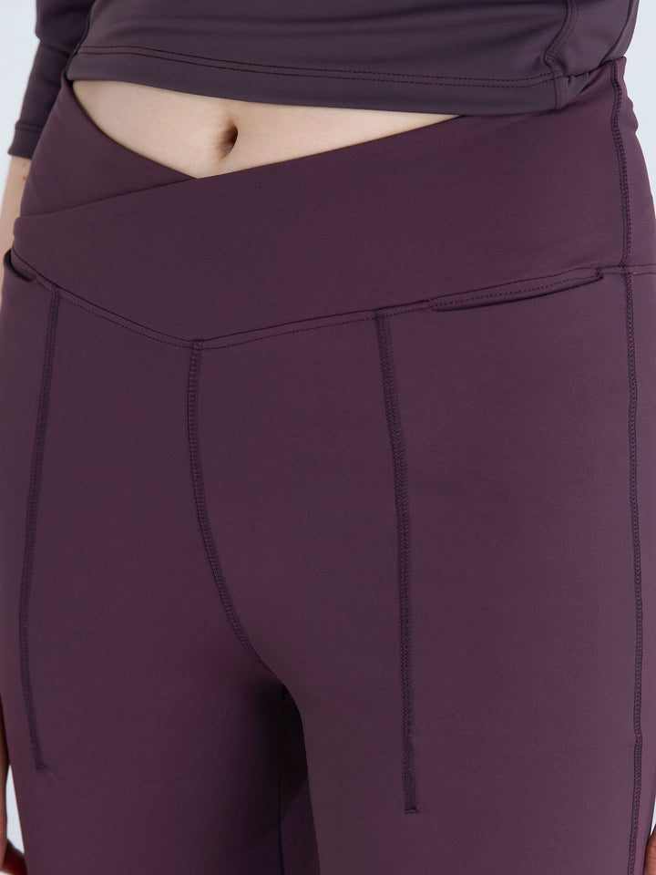 Wine Extra Tall Hourglass Flared Leggings