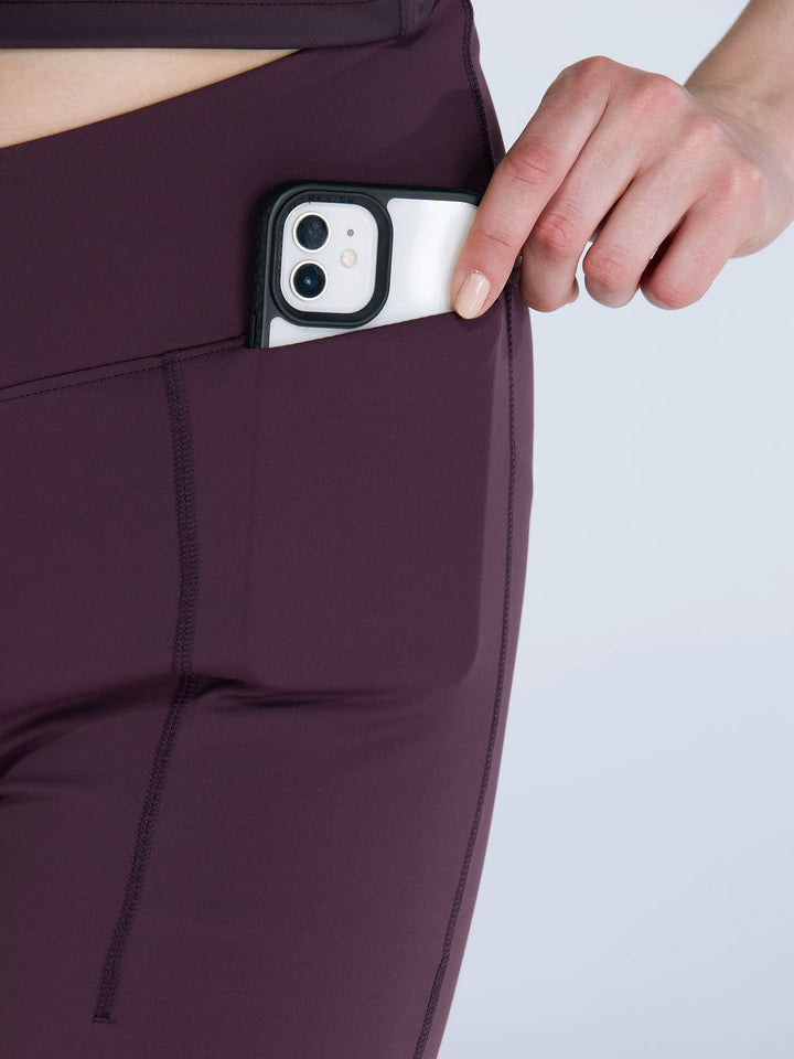 Wine Extra Tall Hourglass Flared Leggings