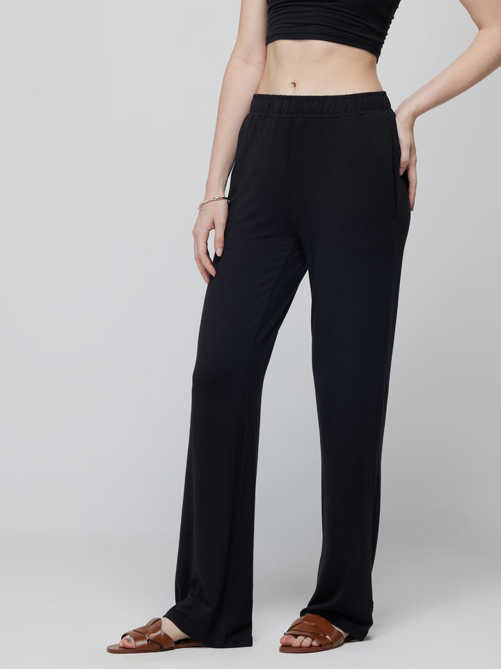 Black Float Flare Pants