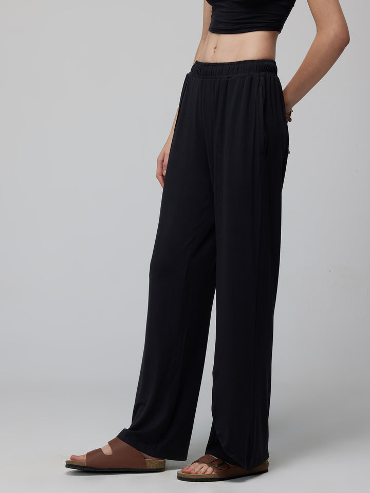 Black Ease Flare Pants