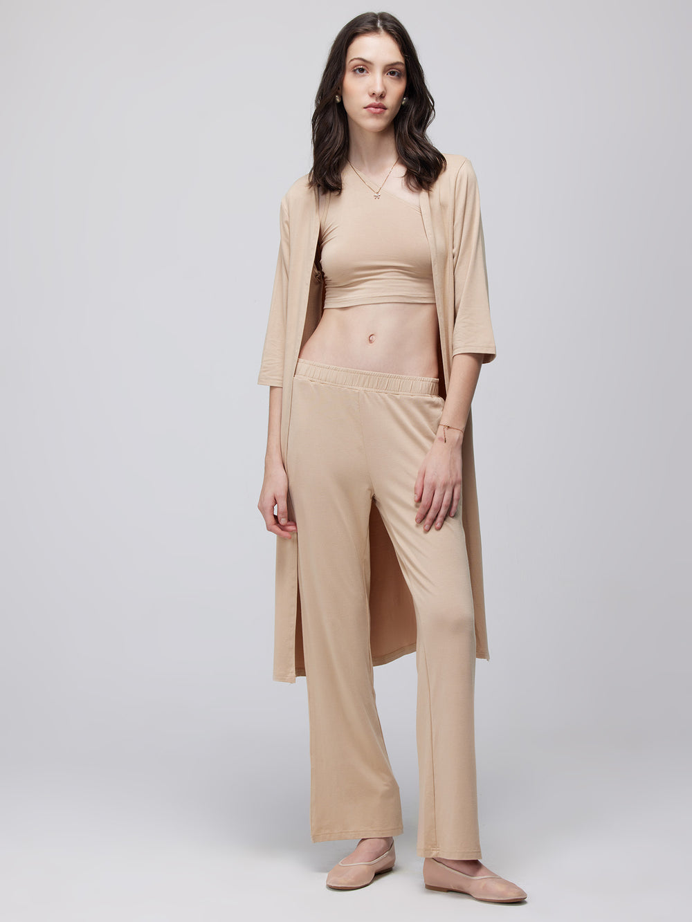 Sand Airy Two-Piece Top