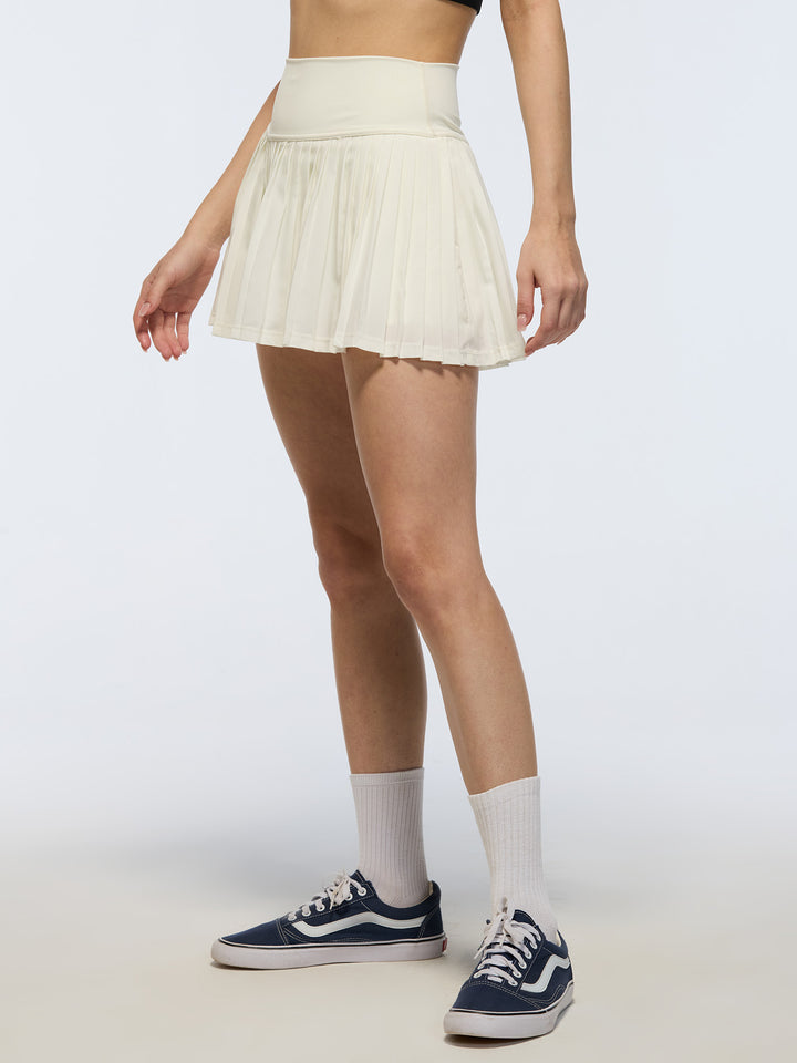Ivory Plie Pleated Skort
