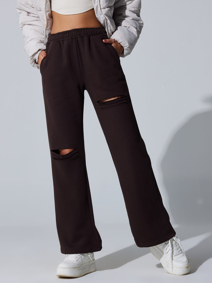 Brown Dual Slit Adapt Joggers