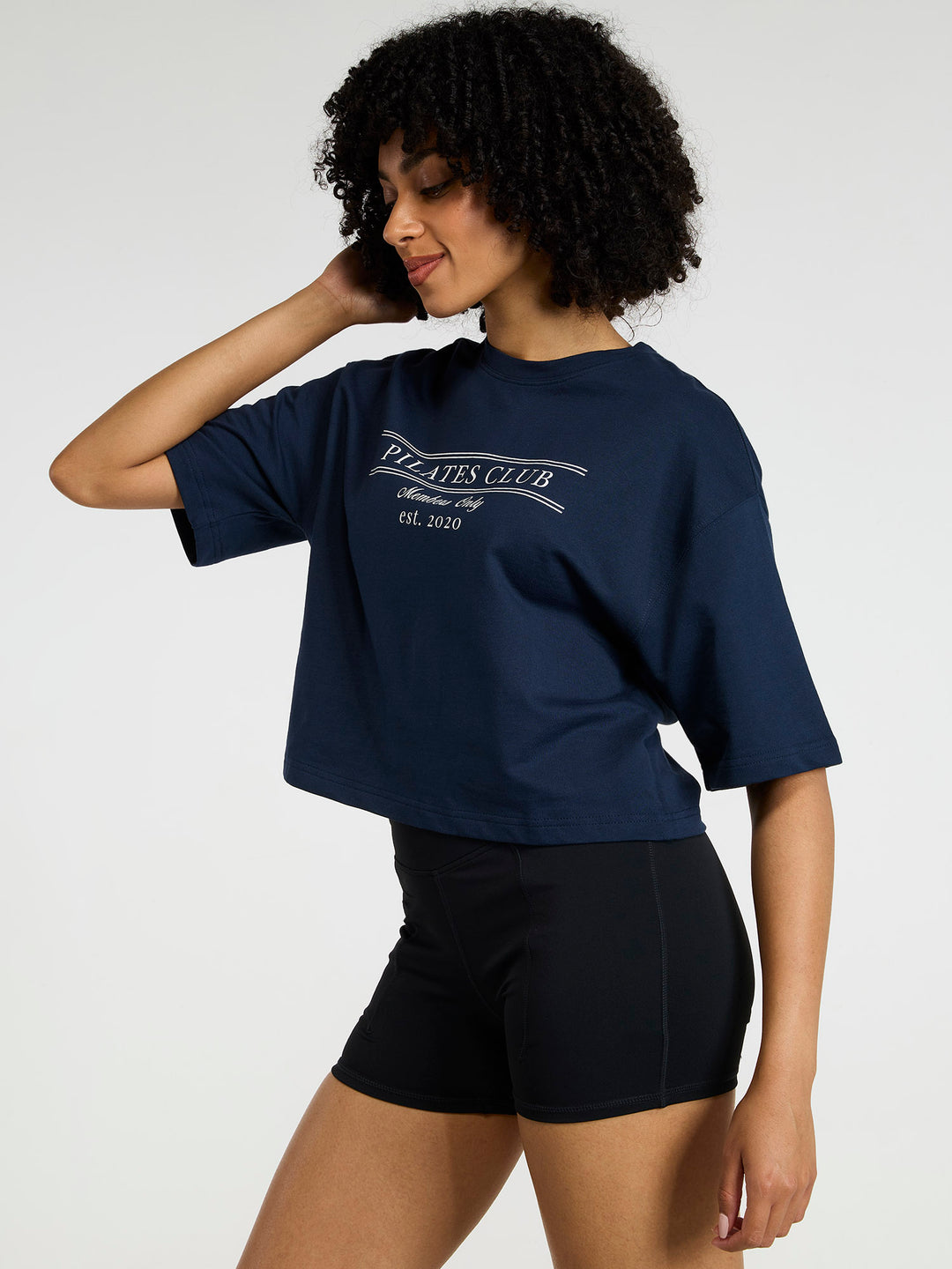 Navy Pilates Core Boxy Tee