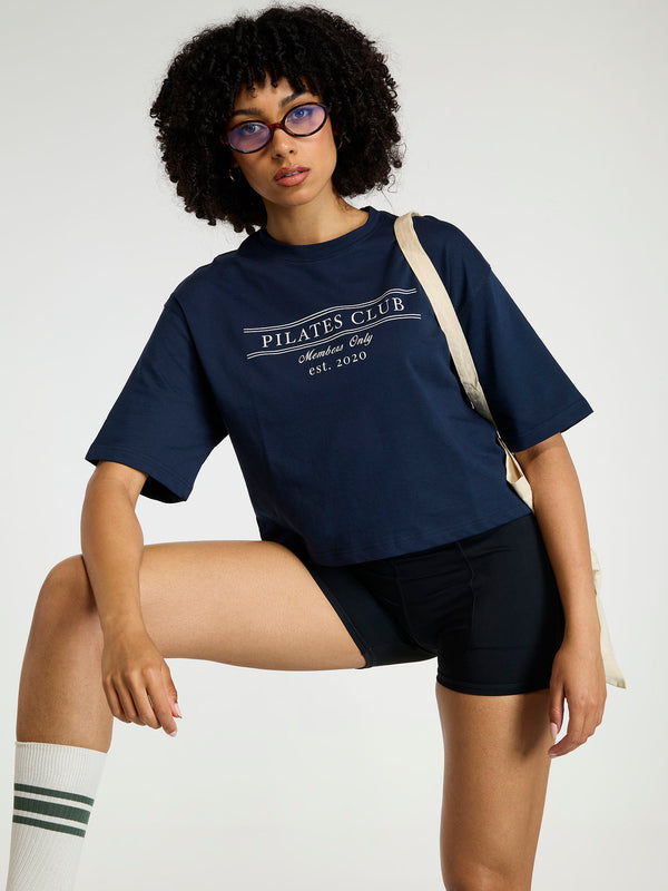 Navy Pilates Core Boxy Tee