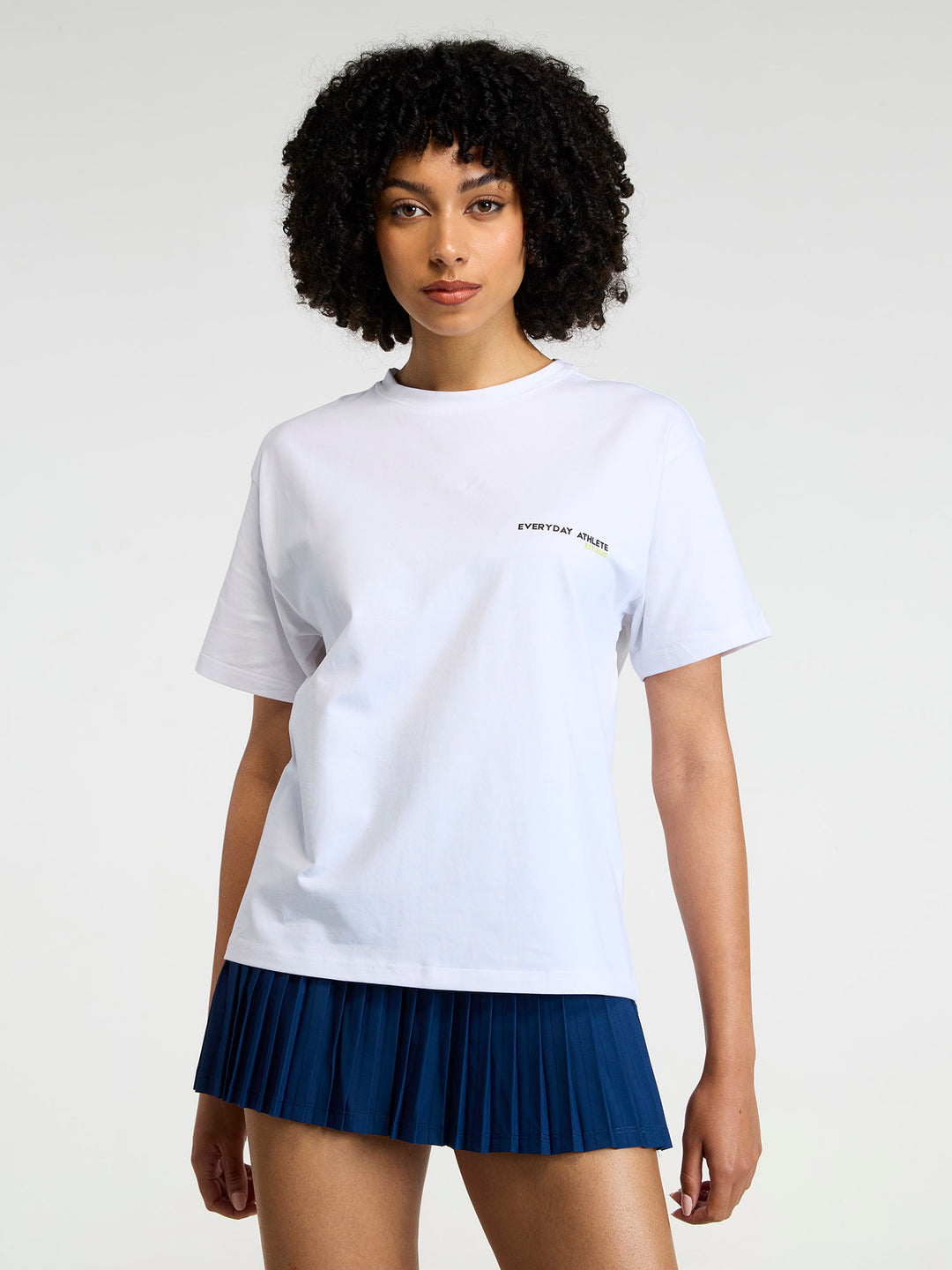 White Courtside Oversized Printed Tee - Women