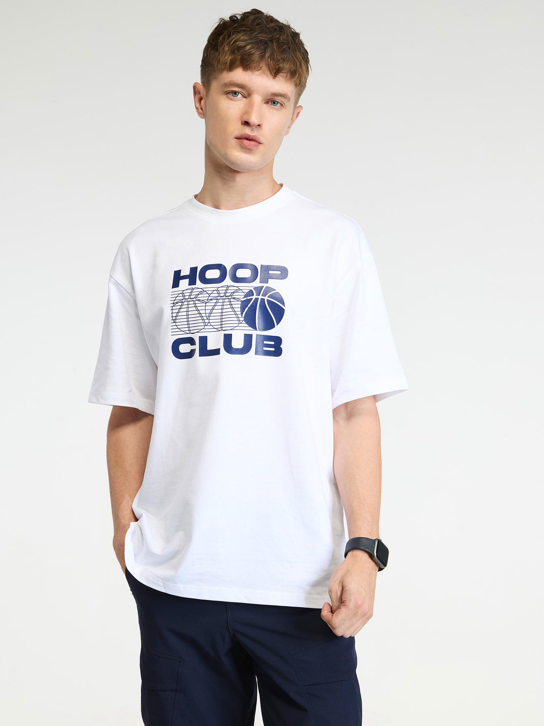 White Certified Hoopers Oversized Printed Tee - Men