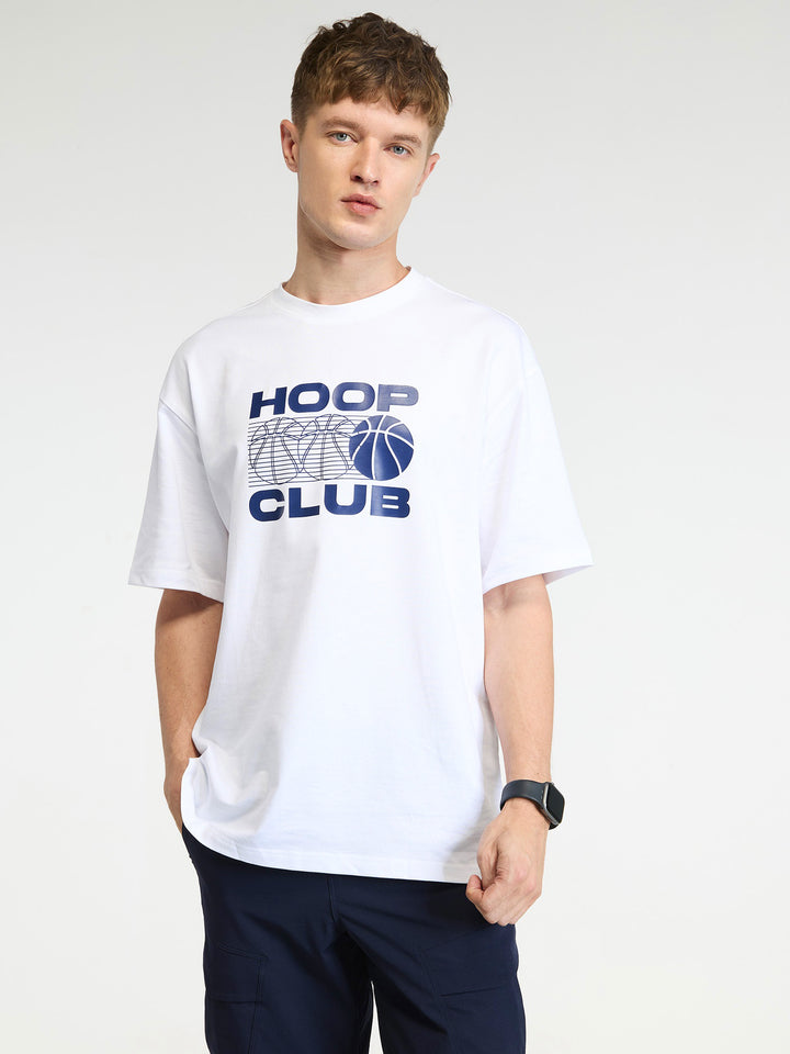 White Certified Hoopers Oversized Printed Tee - Men