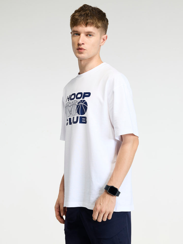 White Certified Hoopers Oversized Printed Tee - Men
