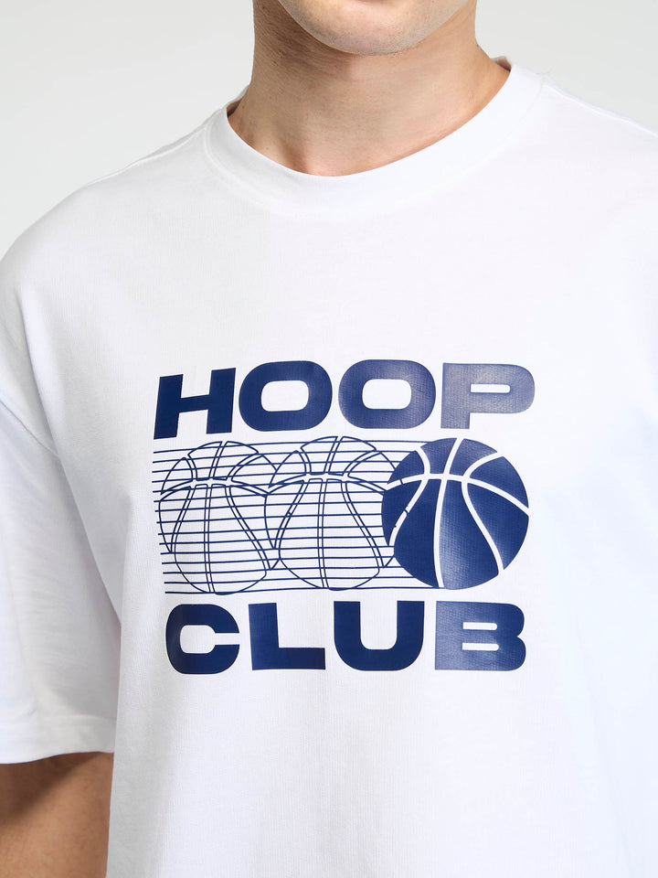 White Certified Hoopers Oversized Printed Tee - Men