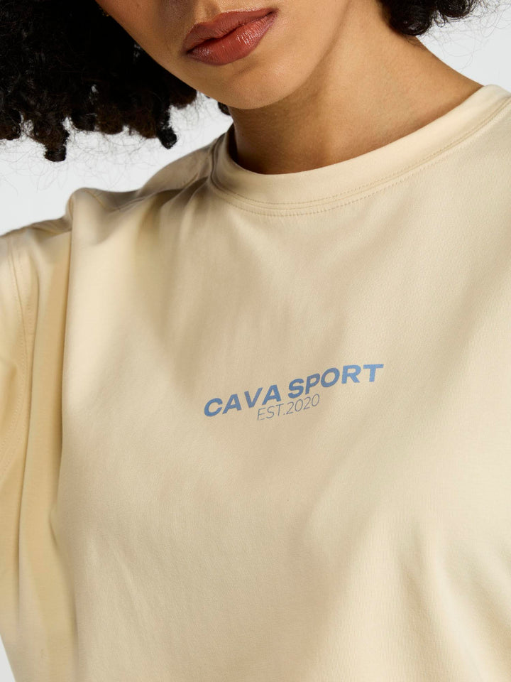 Cream Cava Sport Oversized Printed Tee - Women