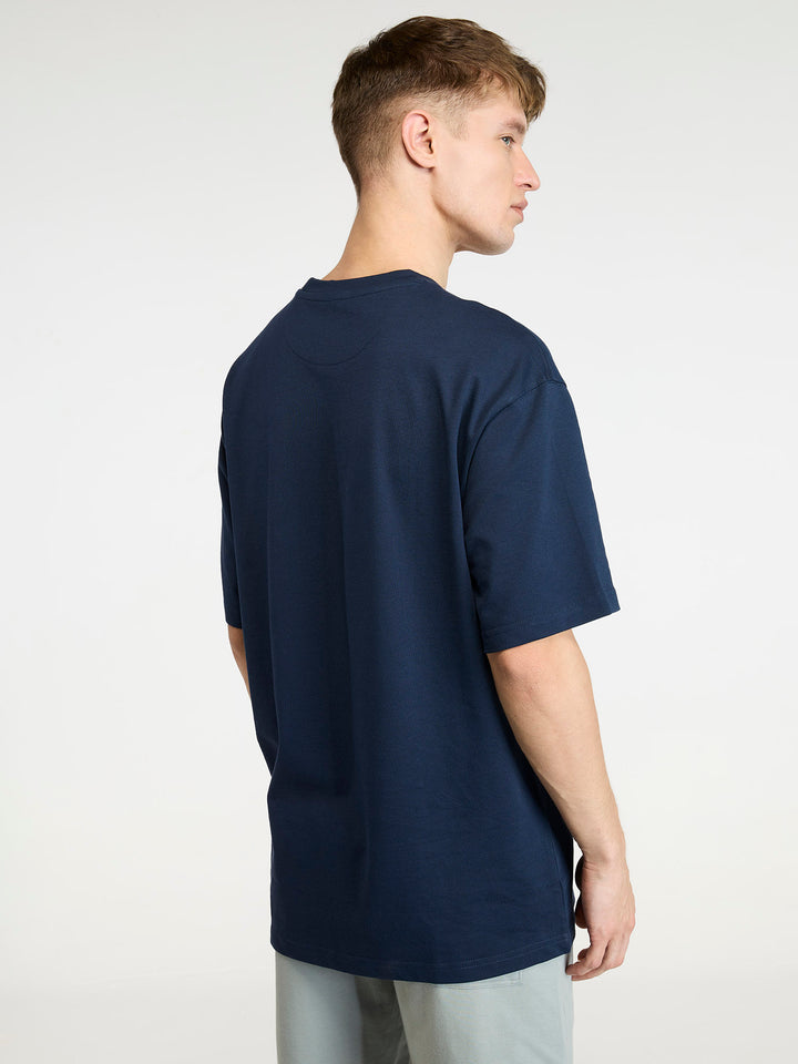 Navy Certified Hoopers Oversized Printed Tee - Men