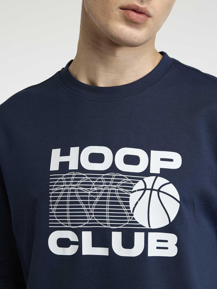 Navy Certified Hoopers Oversized Printed Tee - Men