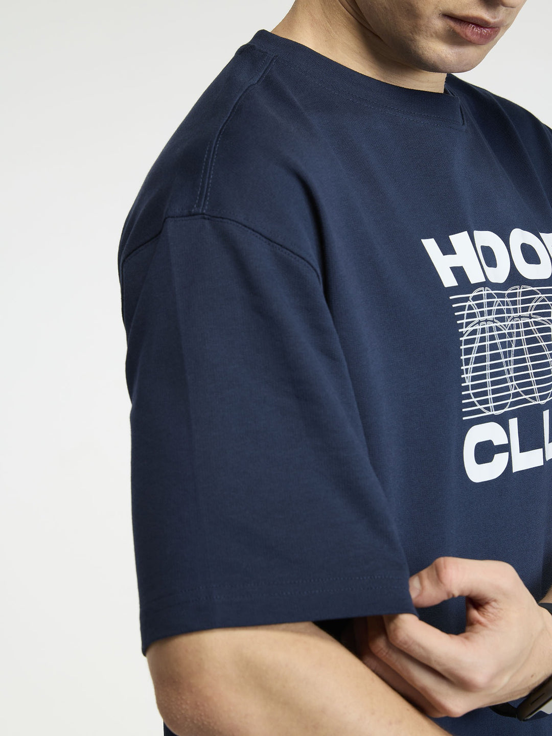 Navy Certified Hoopers Oversized Printed Tee - Men