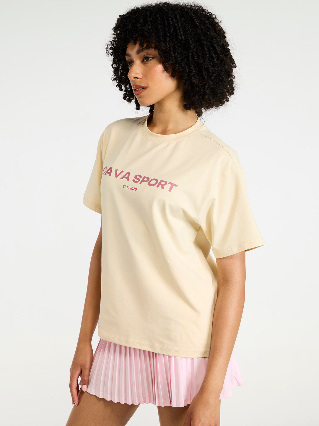 Cream Love All Oversized Printed Tee - Women
