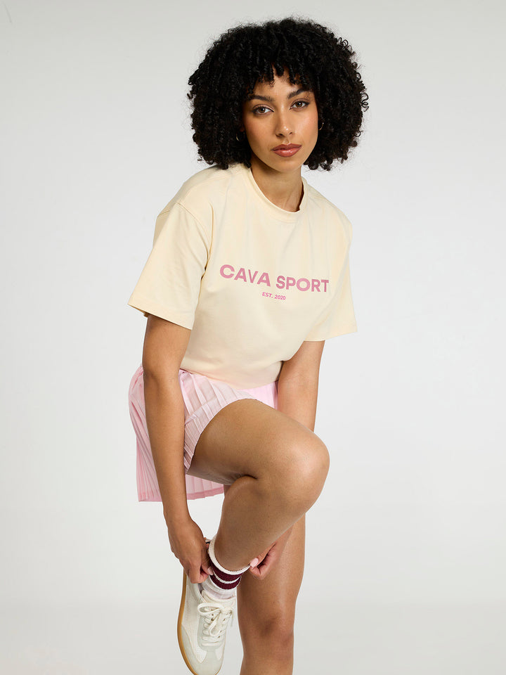 Cream Love All Oversized Printed Tee - Women