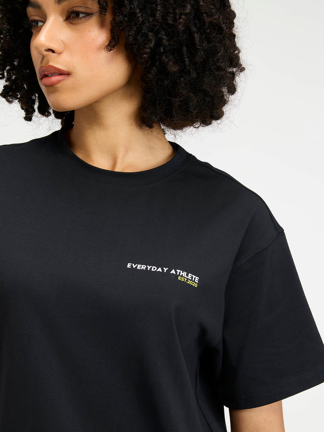 Black Courtside Oversized Printed Tee - Women