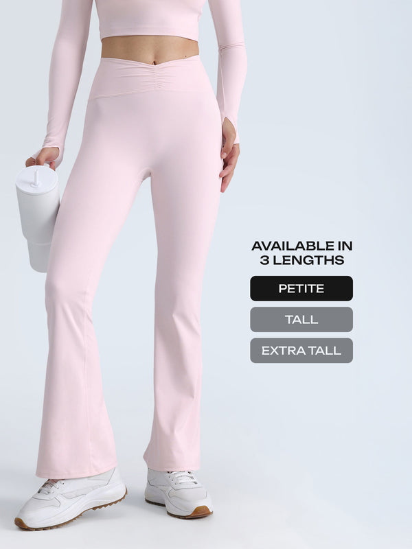 Blush Ruched Flared Leggings