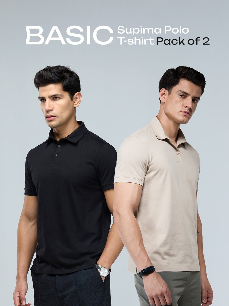 Basic Supima Polo T-shirt - Pack of 2