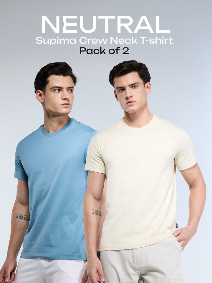 Neutral Supima Crew Neck T-shirt - Pack of 2