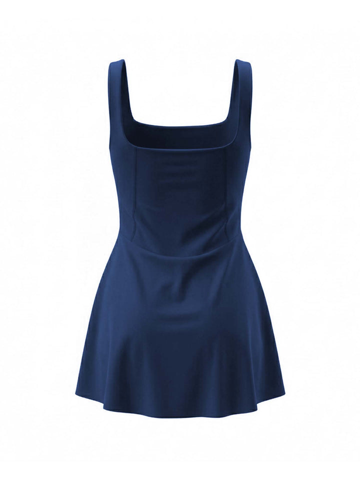 Navy Swirl Swim Dress