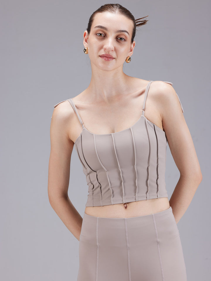 Beige Knot-It Corset Top