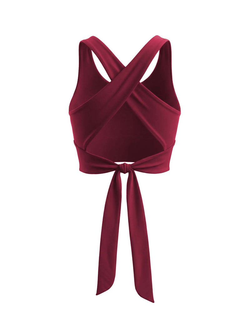 Cherry Tieback Swim Top