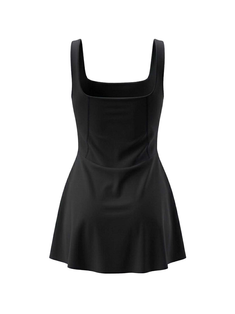 Black Swirl Swim Dress