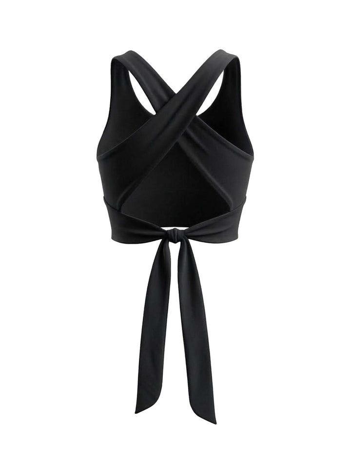 Black Tieback Swim Top