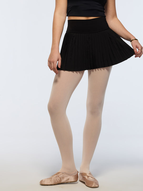 Black Plie Pleated Skort