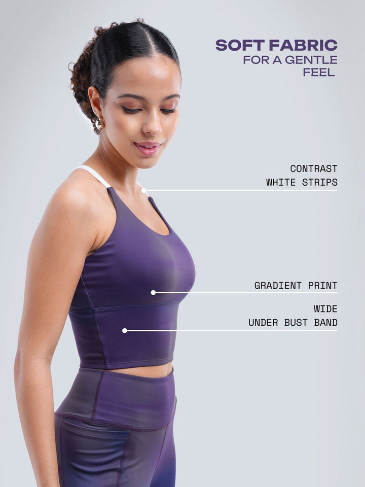 Midnight Gradient Cross Back Sports Bra