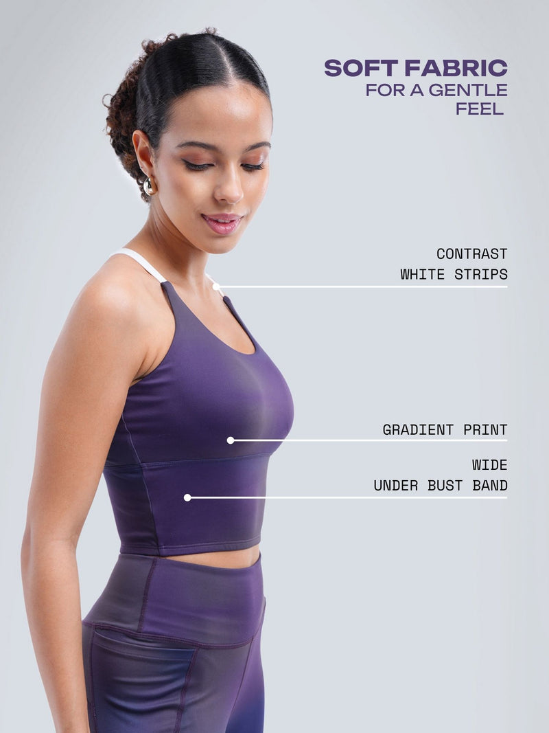Midnight Gradient Cross Back Sports Bra