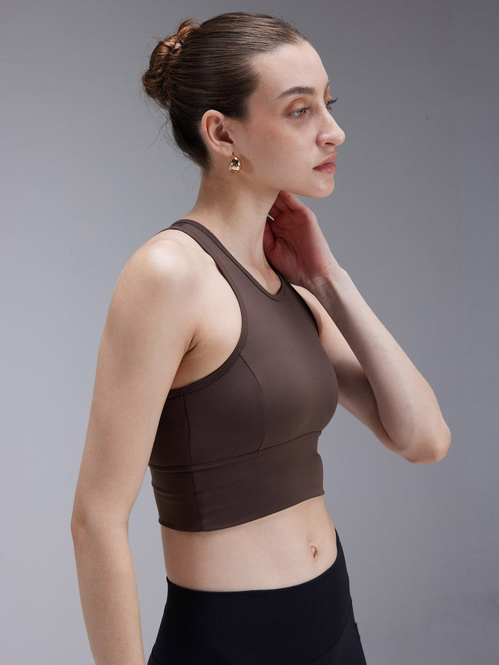 Brown MeshFit Sports Bra