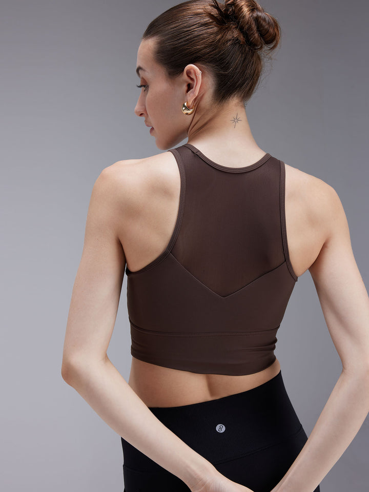 Brown MeshFit Sports Bra