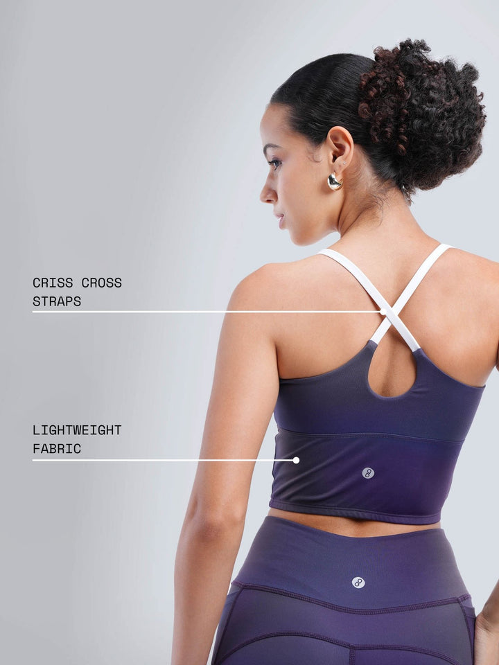 Midnight Gradient Cross Back Sports Bra