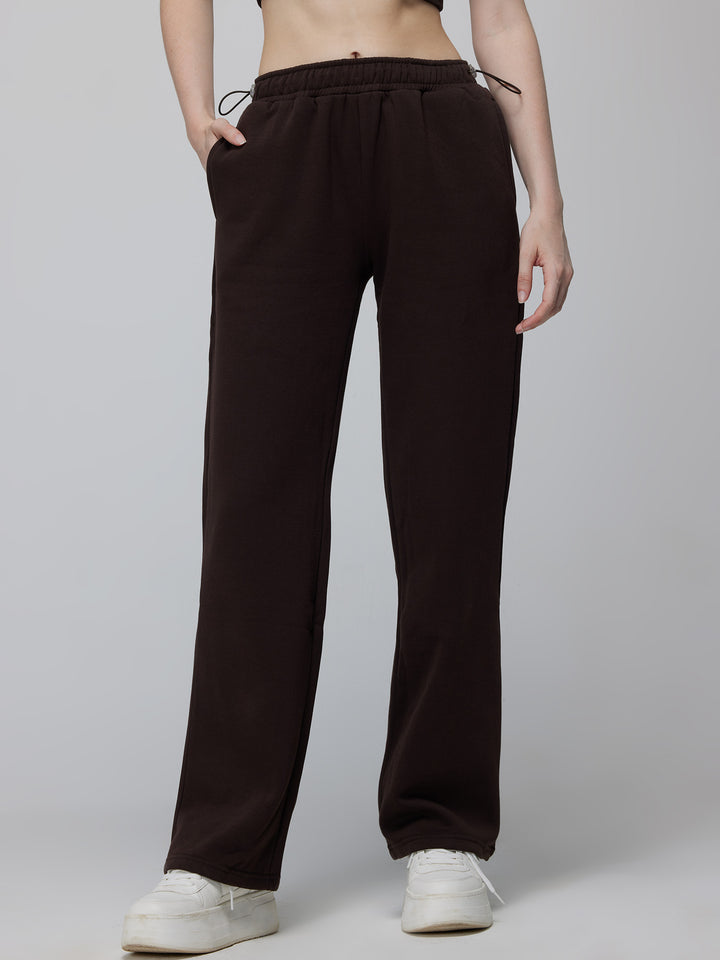 Brown Relaxed Wide Leg Pants