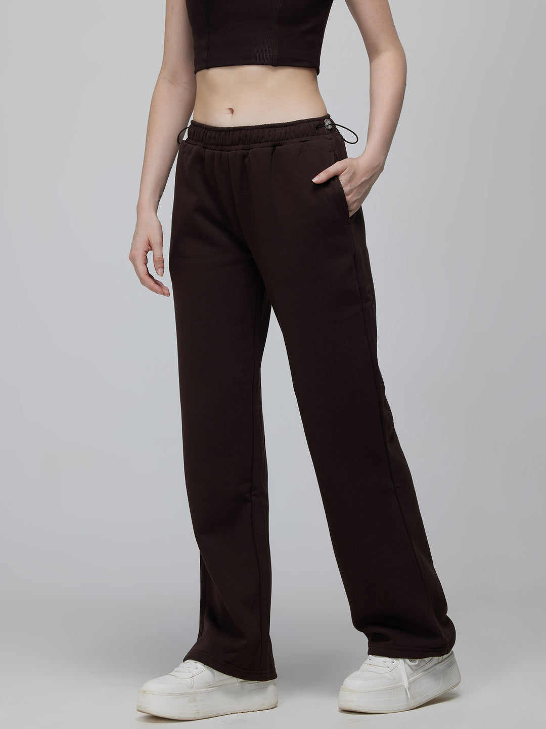 Brown Relaxed Wide Leg Pants