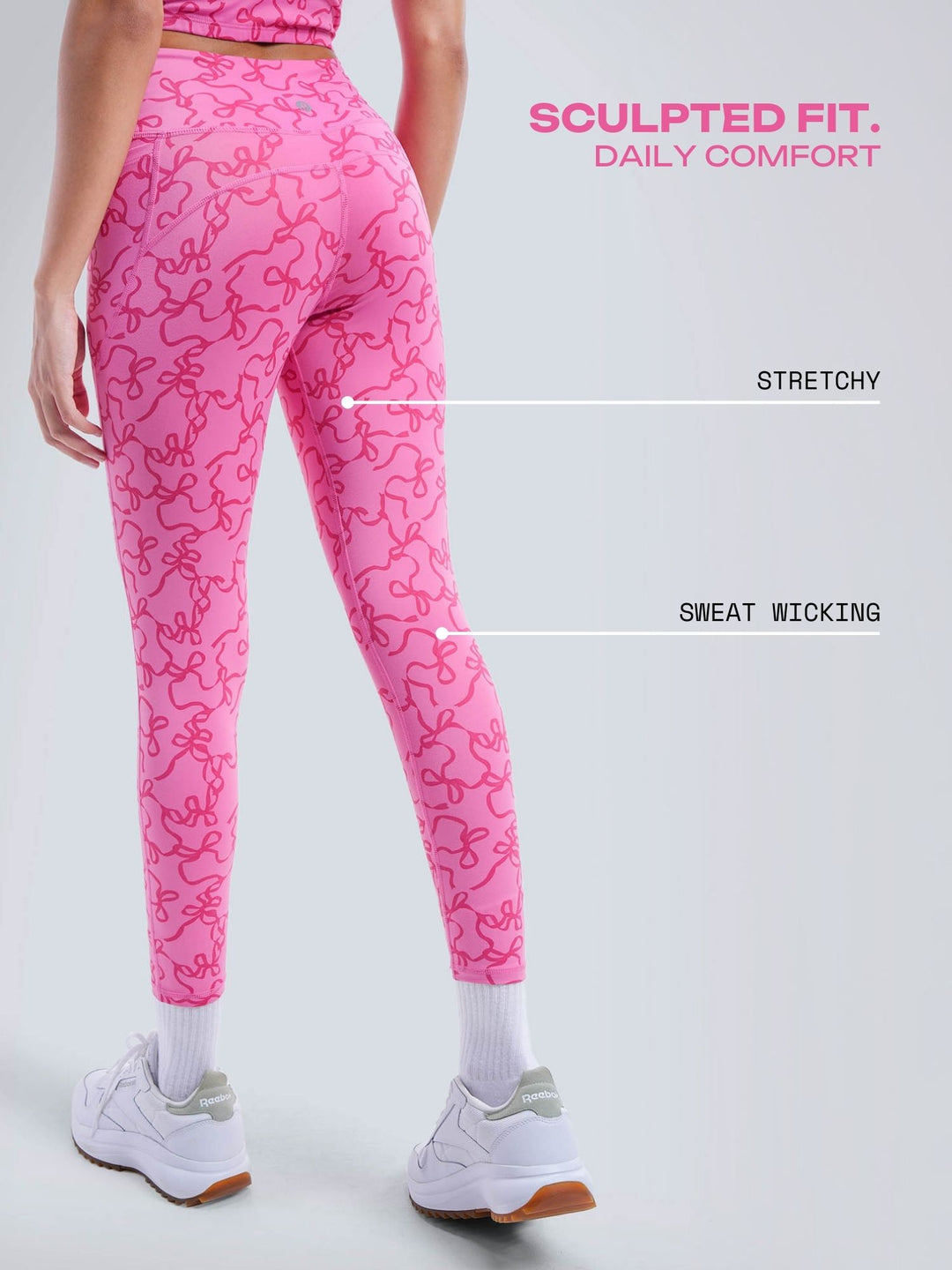 Fuchsia Bow Sculpt Core Leggings
