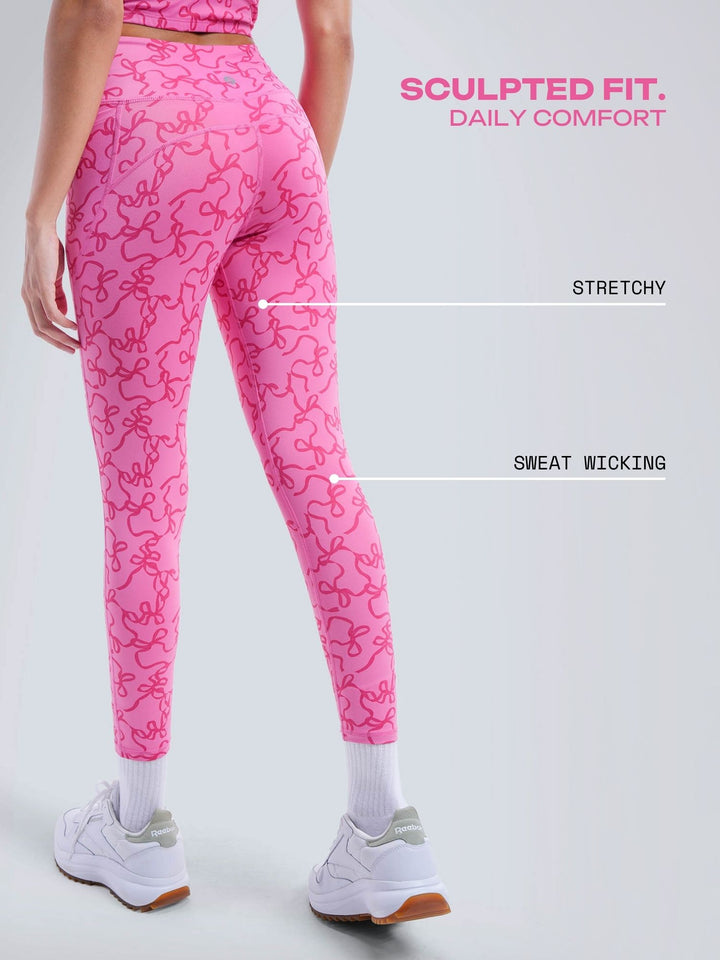 Fuchsia Bow Sculpt Core Leggings