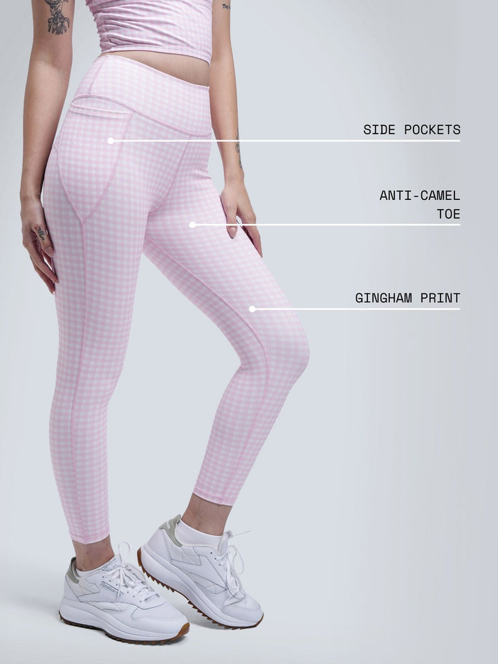 Pink Gingham Sculpt Core Leggings