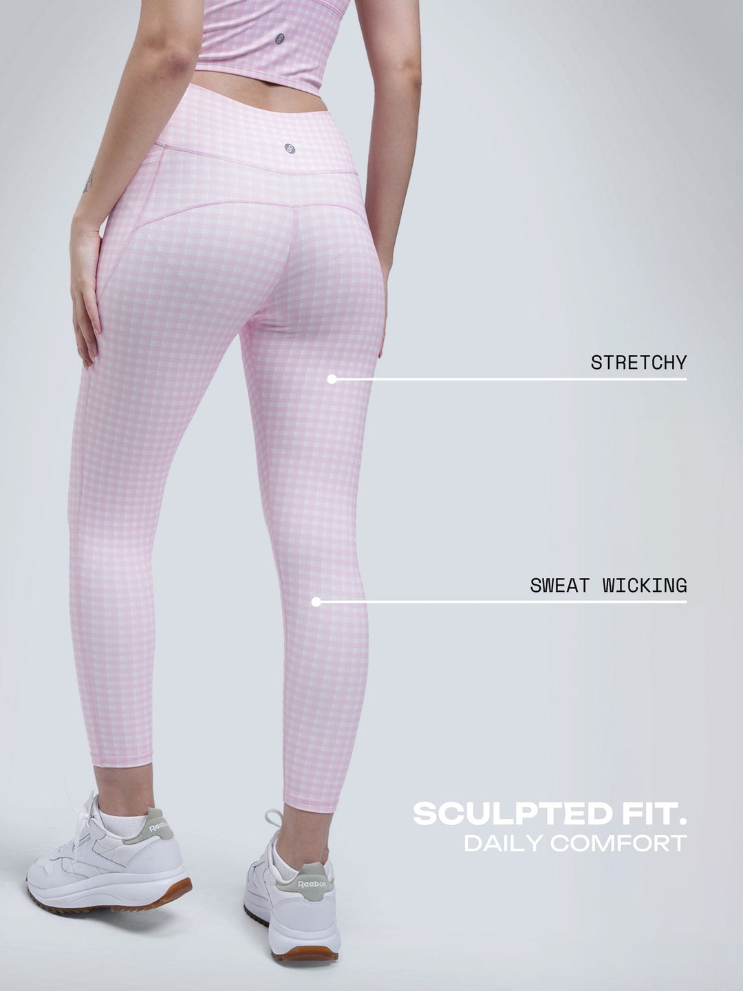 Pink Gingham Sculpt Core Leggings