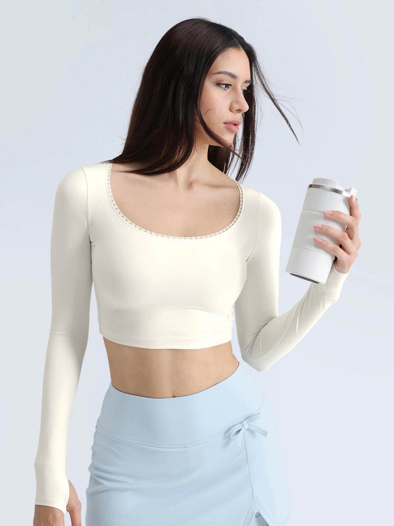 Ivory Lace Scoop Neck Top
