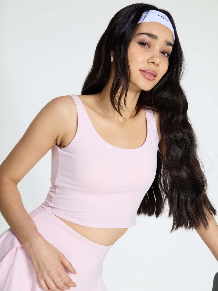 Pink Cotton Scoop Tank