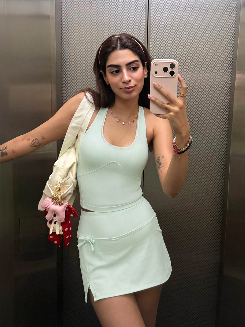 Mint Soft Knot Skorts