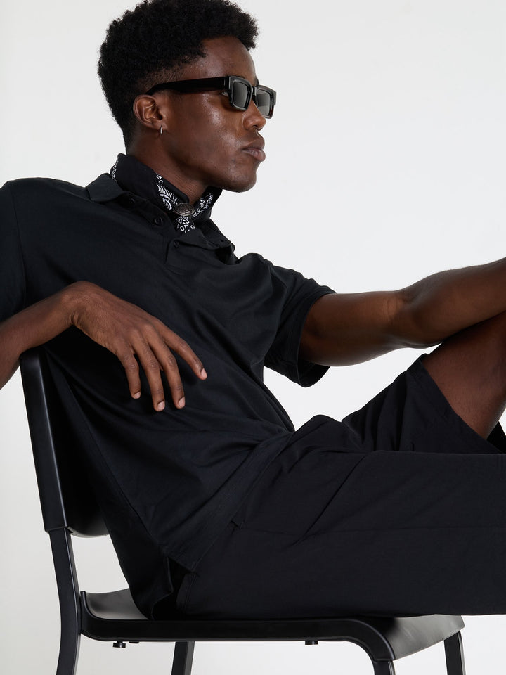 Black Supima Polo T-shirt - Regular Fit