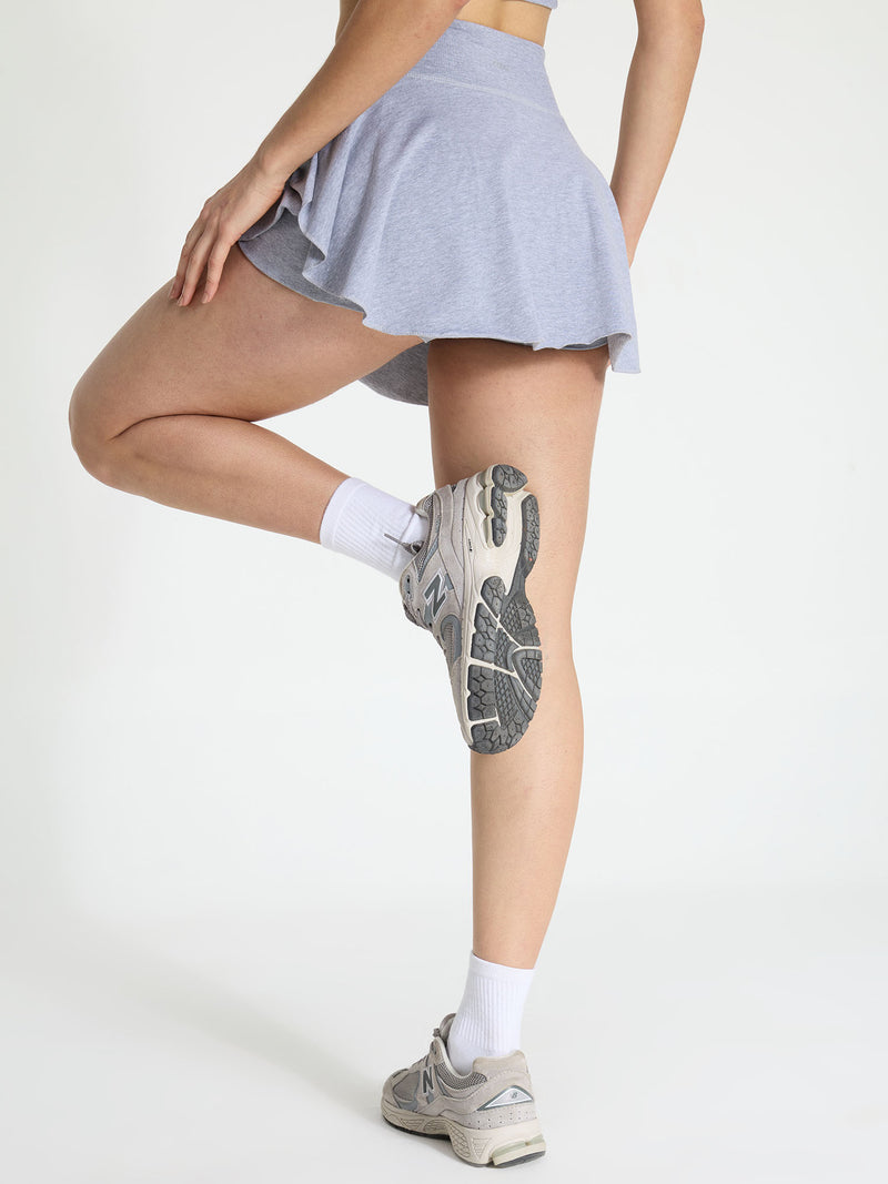 Grey Cotton Twirl Skort
