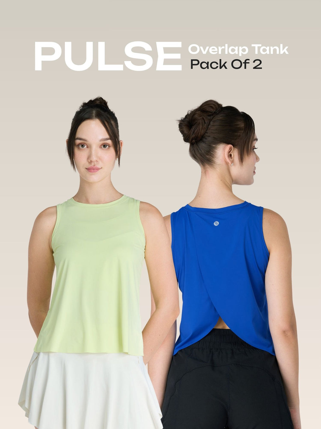 Back Pulse Tank Pulse Overlap Tanks - Pack of 2 – CAVA Athleisure Pvt Ltd