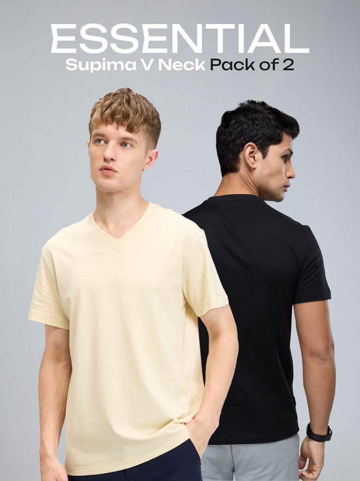 Essential Supima V Neck - Pack of 2